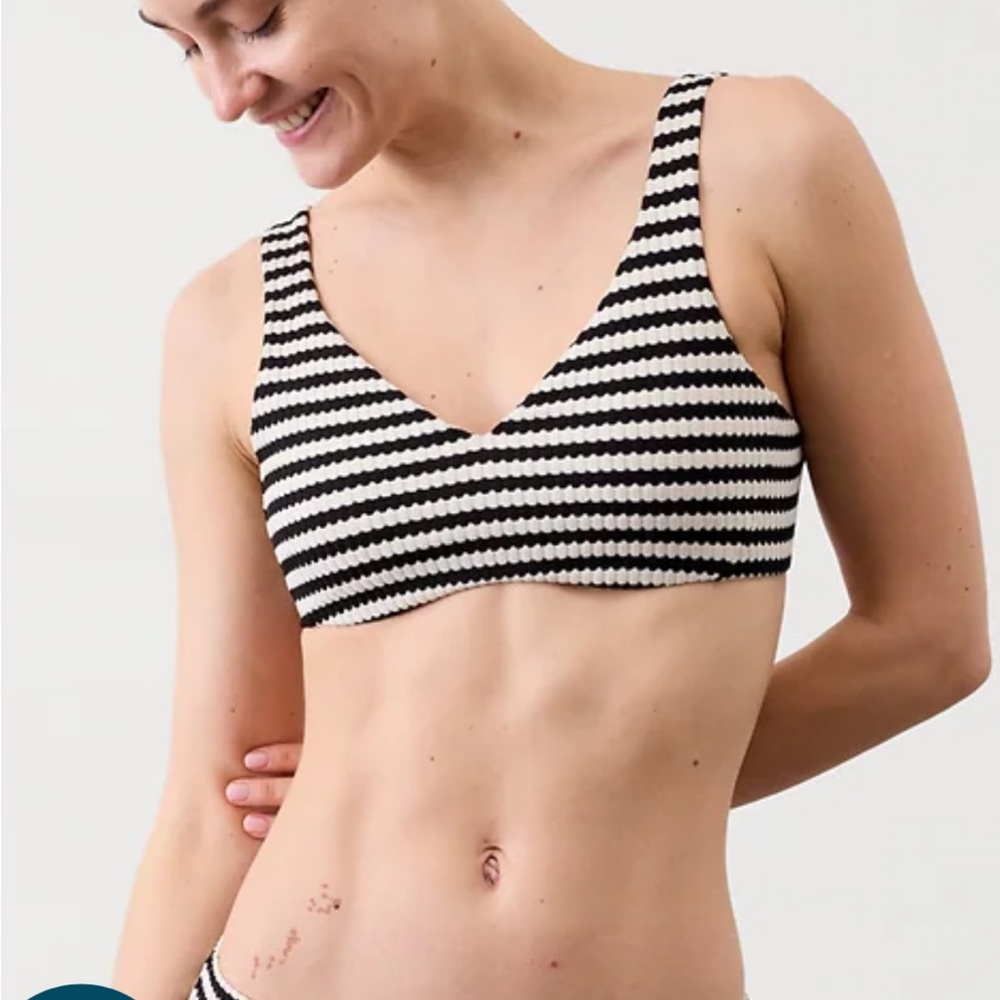 Athleta Black and White Striped Bralette